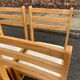 4 Scandinavian dining chairs in solid wood and fabric from the 1980s.