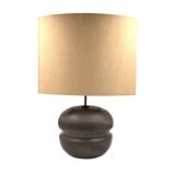 Pied de lampe en céramique marron moderne du milieu du siècle, France années 1960