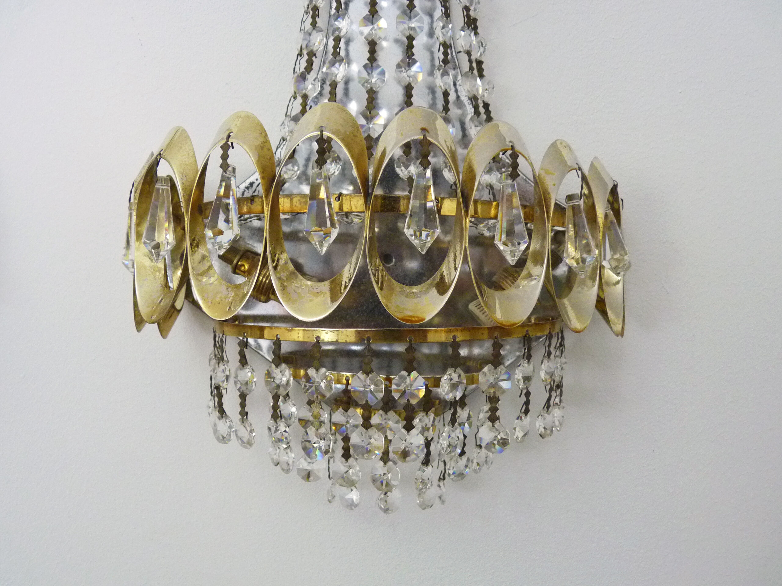 Pair of double hot air balloon wall sconces, 60s