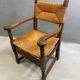 Rustic armchair made of woven rush, 1960s–1970s.