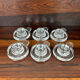 6 molded glass candle holders with an ice cube effect