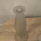 Duo of vintage soliflore vases in frosted glass