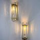 Pair of Venini half-moon wall lights – cut crystal glass & brass, Italy 1970s