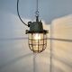 Industrial cast iron cage pendant light, 1960s