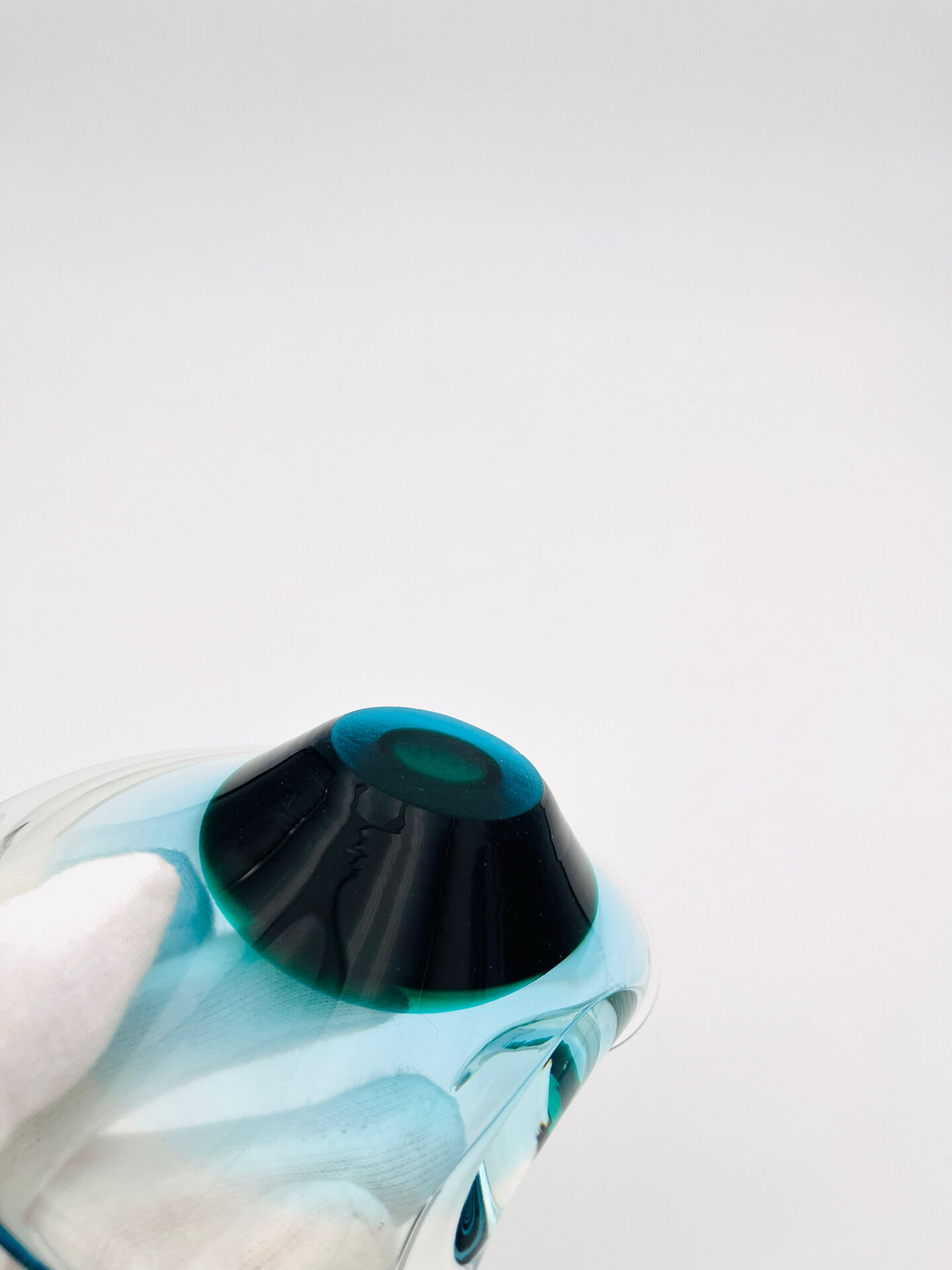 Murano Ashtray Galliano Ferro Sommerso Emerald Green 1960