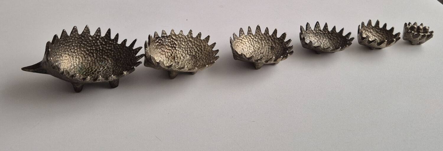 Stackable Hedgehog Ashtrays by Walter Bosse for Hertha Baller, 1950