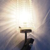 Glass and brass wall light