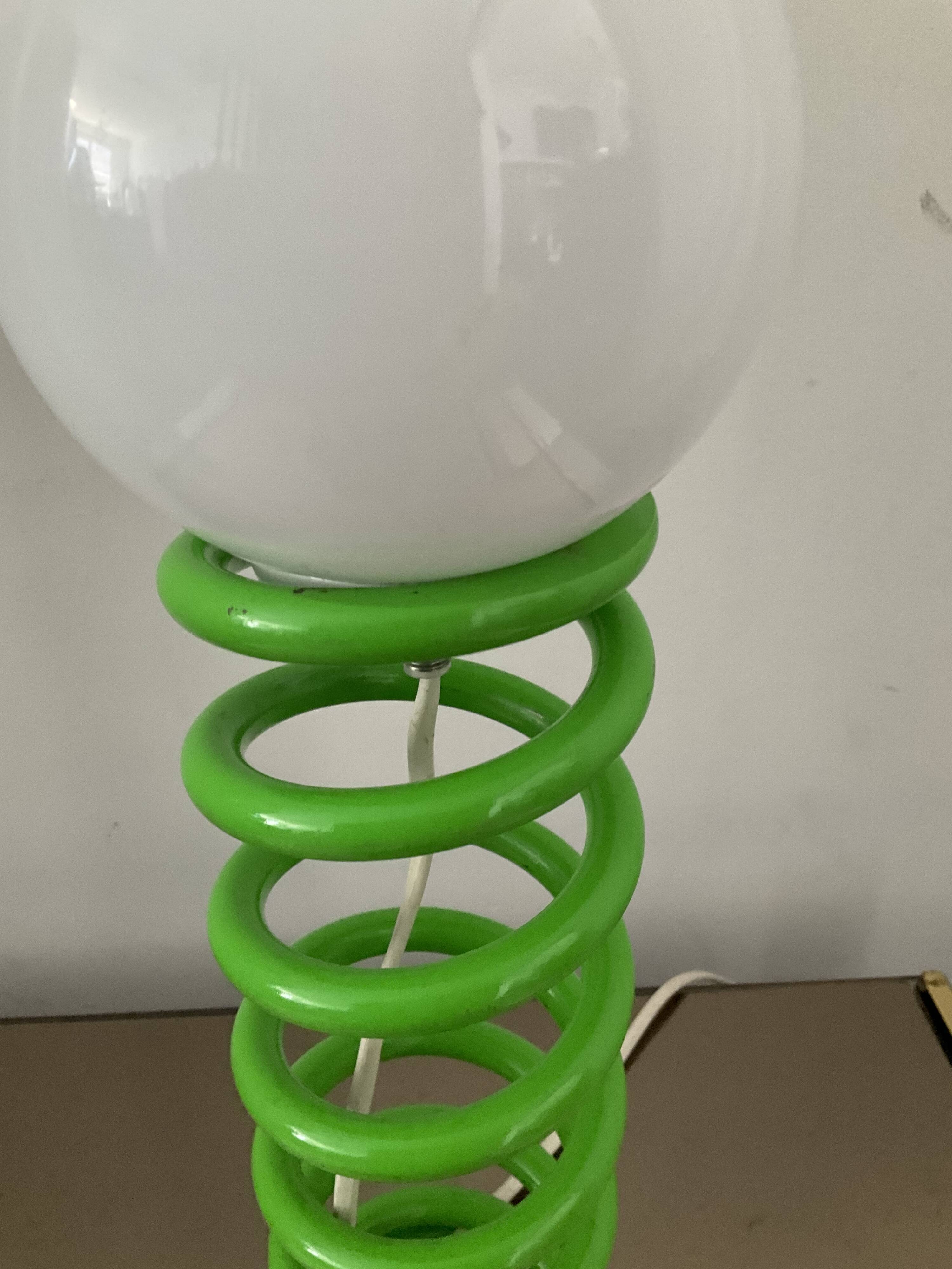 Vintage resort lamp in metal and opaline