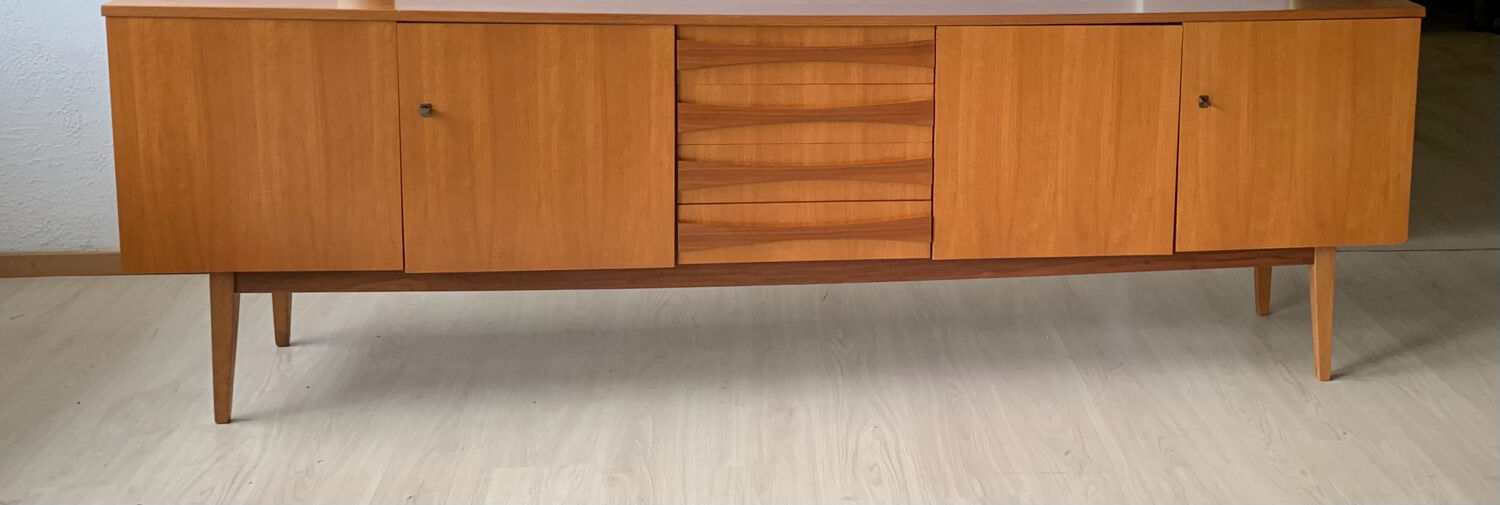 Vintage Scandinavian sideboard in blonde teak