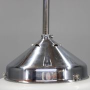 1930s Napako Art Deco pendant light in chrome and glass, restored, new wiring