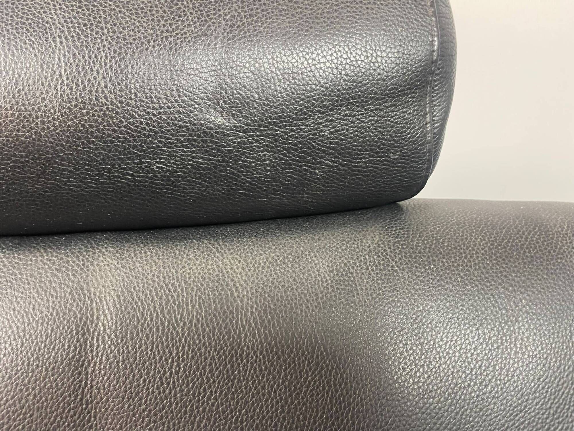 Black Leather Ake Fribytter “Kroken” Two-Seater Sofa for Nelo Möbel. Sweden