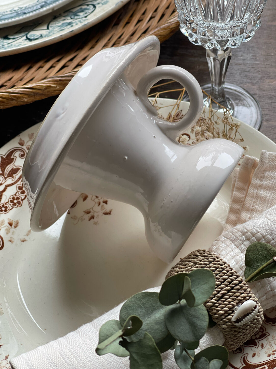 Glazed stoneware candle holder