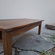 Table basse de ferme rustique ancienne un tiroir -1m42