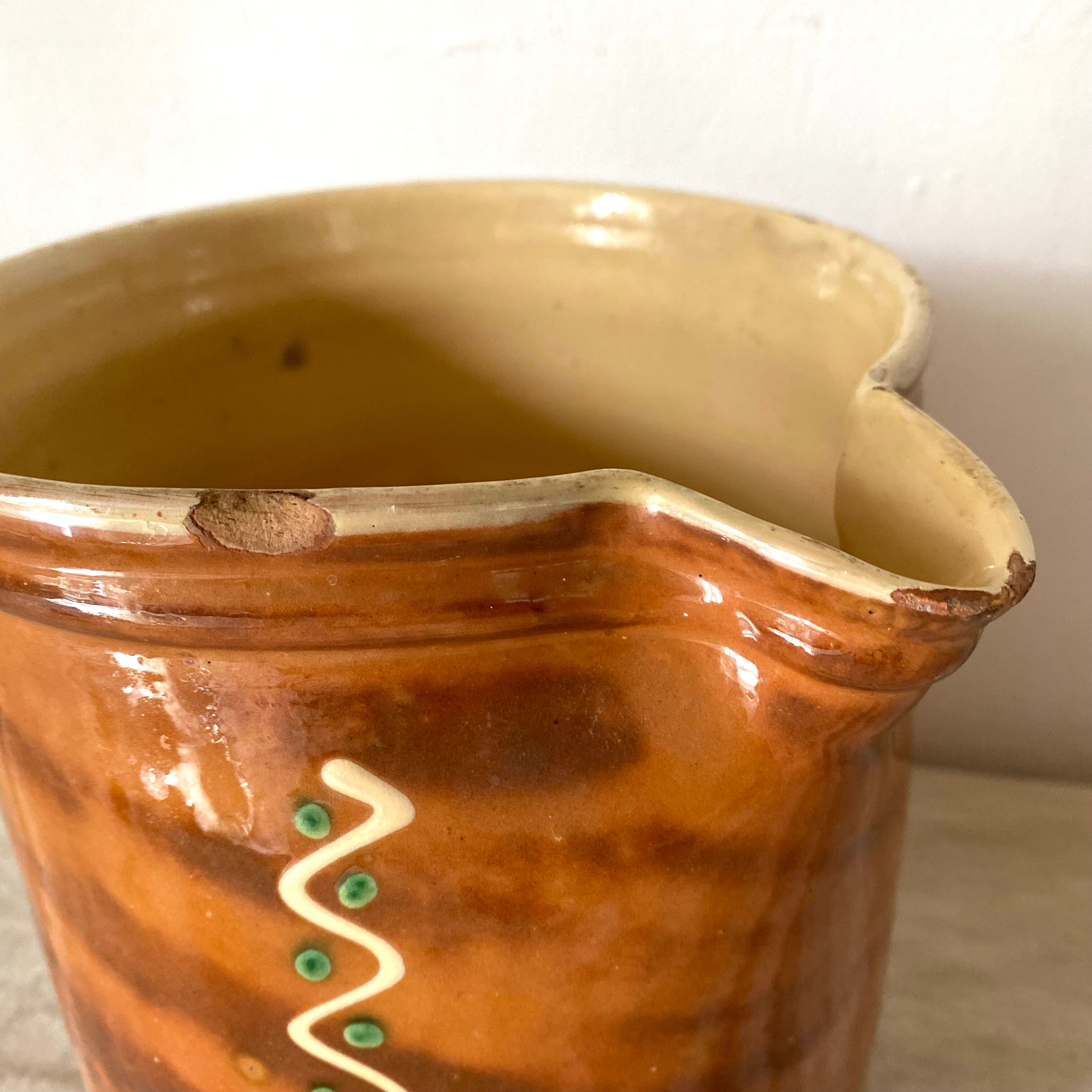 Provencal pitcher in glazed terracotta