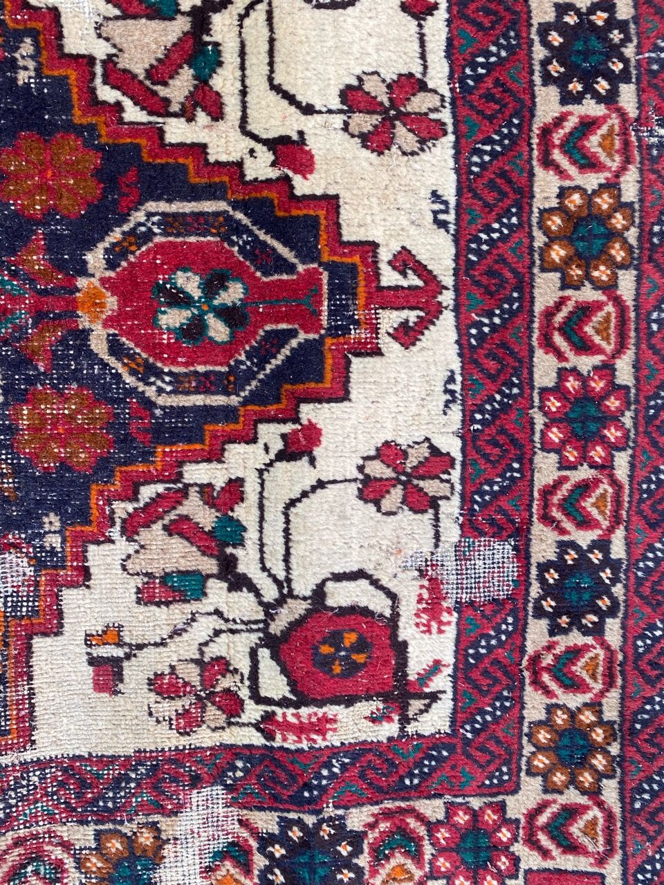 Vintage persian balutch handmade carpet 90x175 cm