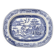 Large oval dish in blue and white English earthenware with Asian decoration, 19th century.