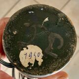Polychrome enamelled ceramic lamp base with abstract decoration signed Jacques Innocenti