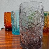 Large multicoloured glasses by Geoffrey Baxter from the 1960s.