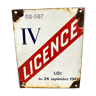 Old enamelled plate license IV