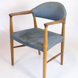 Armchair - Teak - Blue fabric seat - Kurt Olsen - Danish design - 1960s