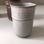 Set of 3 small Roger Collet Vallauris stoneware liqueur glasses