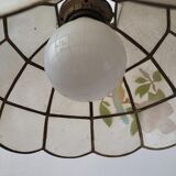 Set of 3 chandeliers in mother-of-pearl and brass