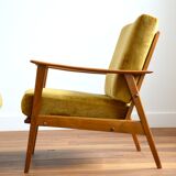 Pair of Scandinavian teak armchairs 1960s