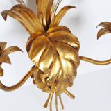 Single large 1960s Italian gilt 'Callas' leaf sconce by Hans Kögl