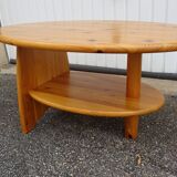 Asymmetrical coffee table in vintage pine year 70