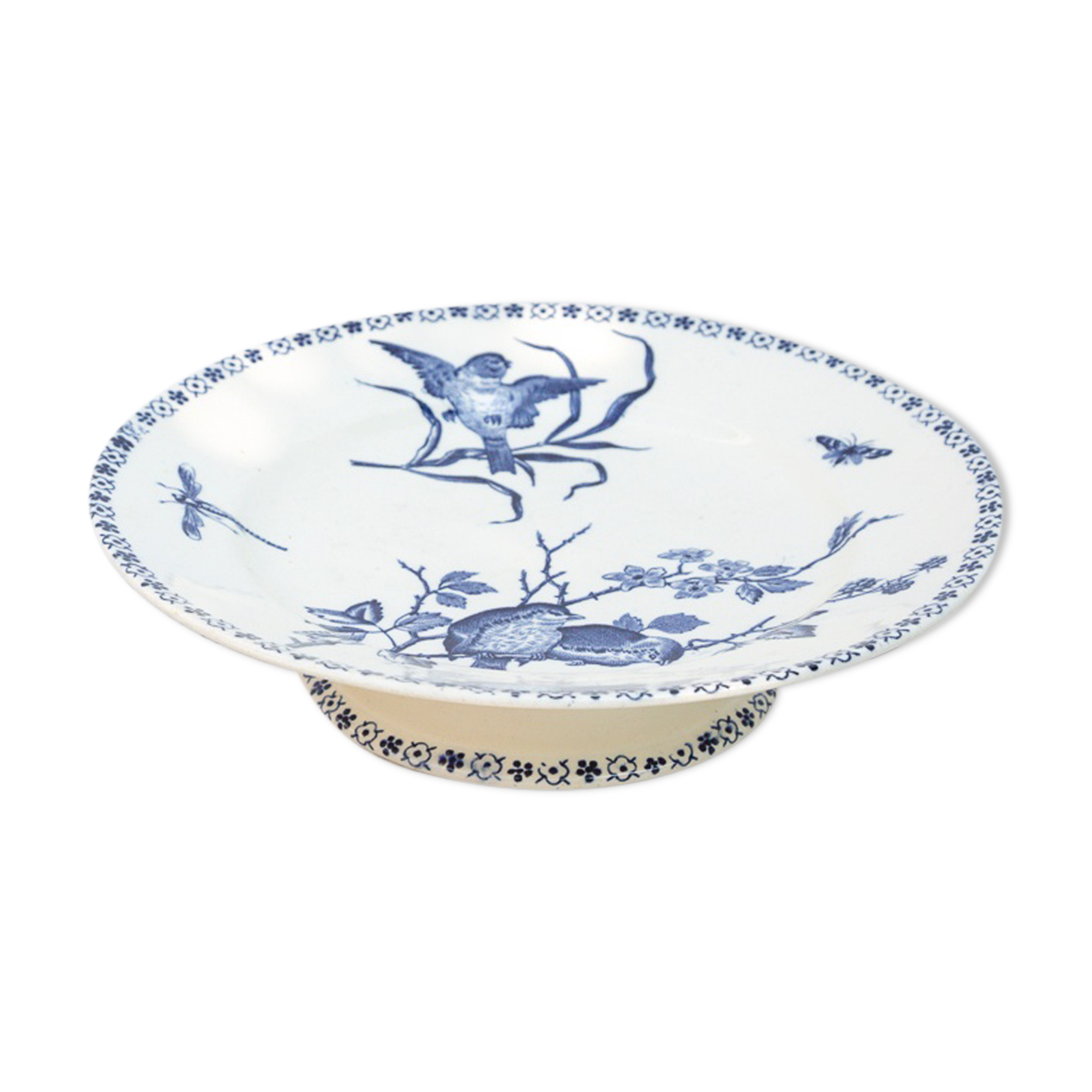 Porcelain compotier bird motif