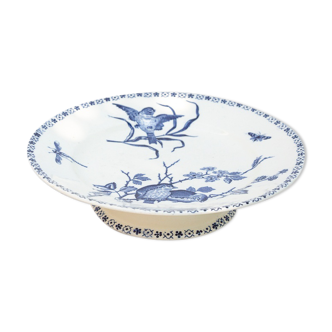 Compotier en porcelaine motif oiseaux