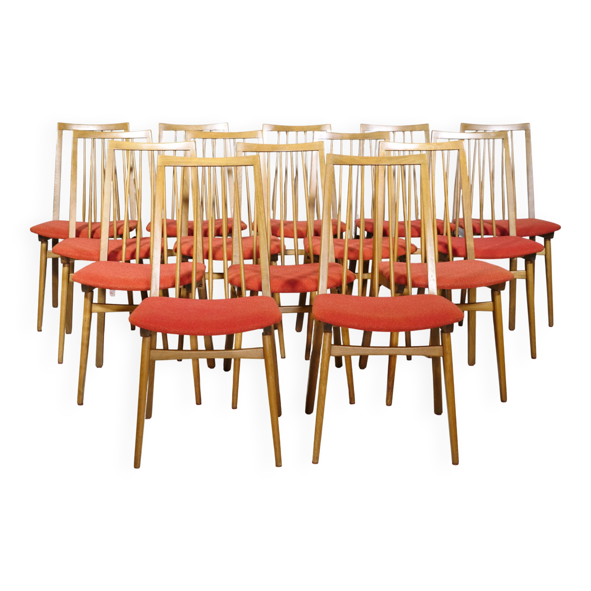 Mid-Century Walnut Dining Chairs, Set of 14, 1960s