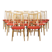 Mid-Century Walnut Dining Chairs, Set of 14, 1960s