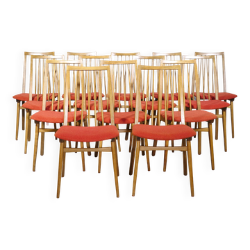 Mid-Century Walnut Dining Chairs, Set of 14, 1960s