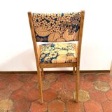 Chaise vintage en bois upcyclée - Suzie bleu azur