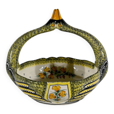 Panier en faïence, Manufacture Henriot Quimper – Milieu XXe