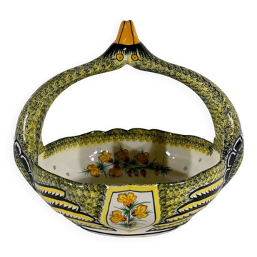 Earthenware basket, Manufacture Henriot Quimper – Mid-twentieth century