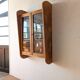 Solid cherry wood wall display case from the 50s