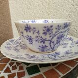 Ancient porcelain cup from eastern France with Mauve Fleurettes
