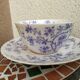 Ancient porcelain cup from eastern France with Mauve Fleurettes