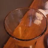Blown glass vase, smoked, bubble from the 60s