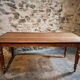 Antique oak dining table with drawer – France, early 20th century