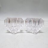 Pair of 1970s plexiglass candlesticks