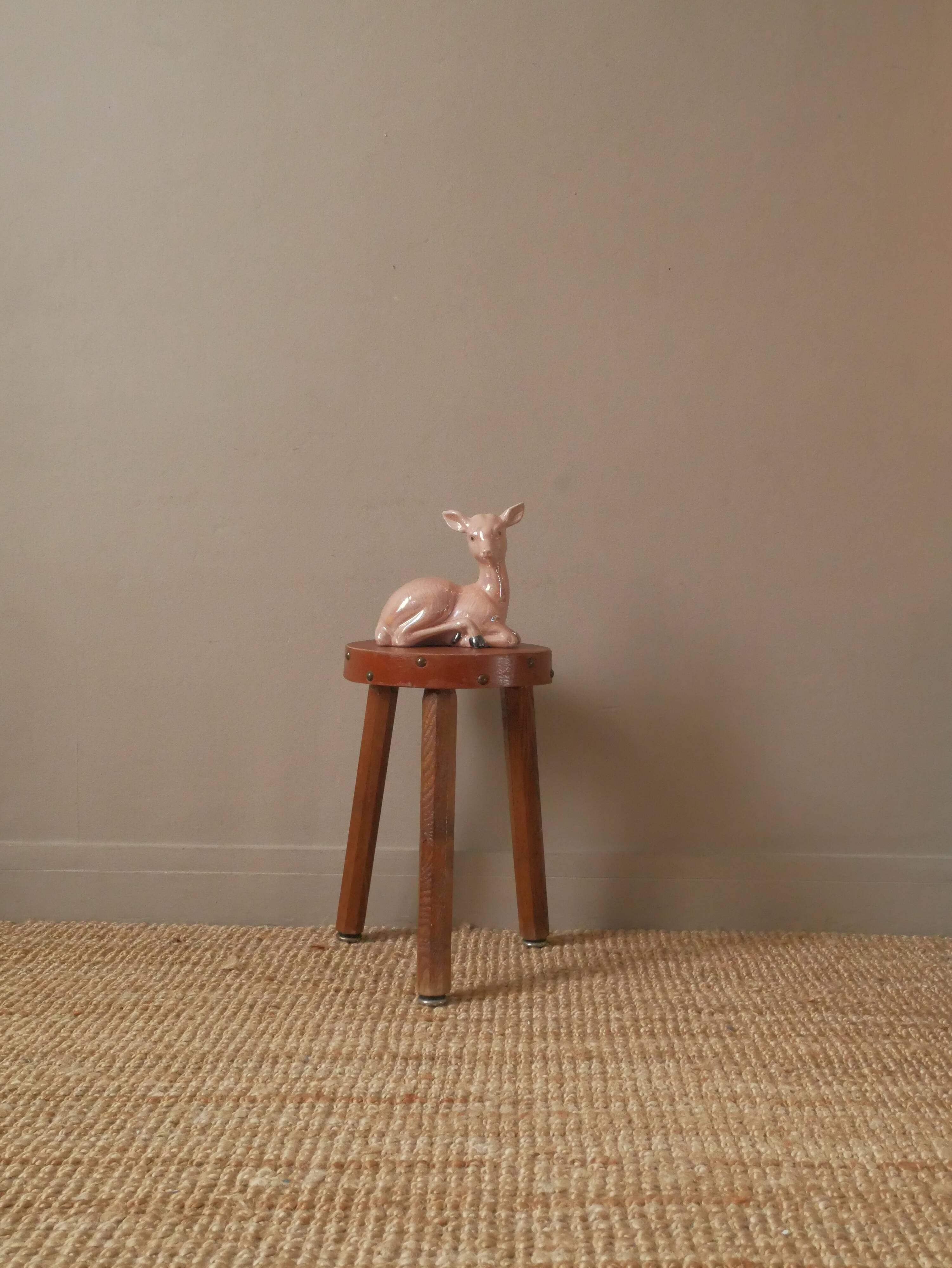 doe ceramic porcelain collection iridescent pink bambi vintage decoration kitsch 50s bohemian child