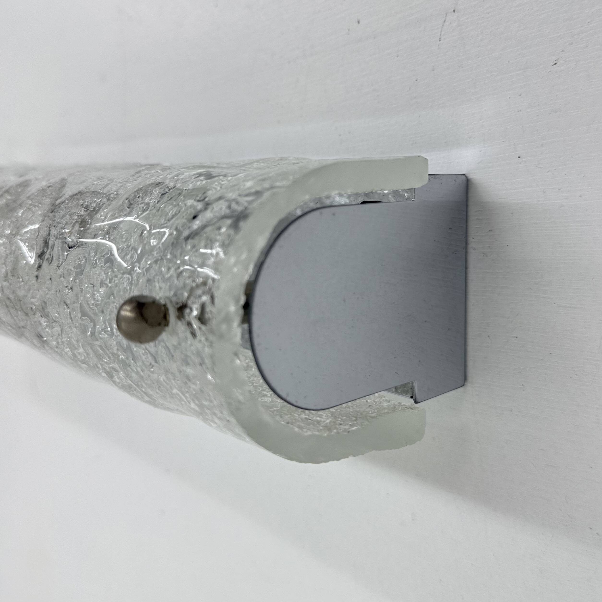 Applique murale en verre glacé vintage, années 1970