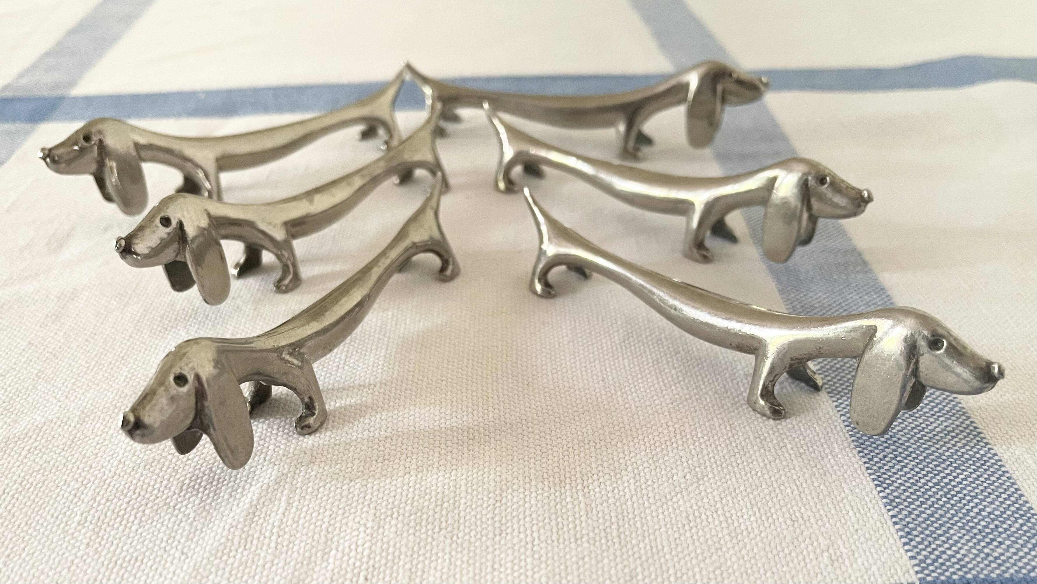 Knife holder dogs bassets metal
