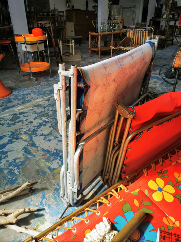 Camp bed or vintage sunbathing