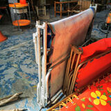 Camp bed or vintage sunbathing