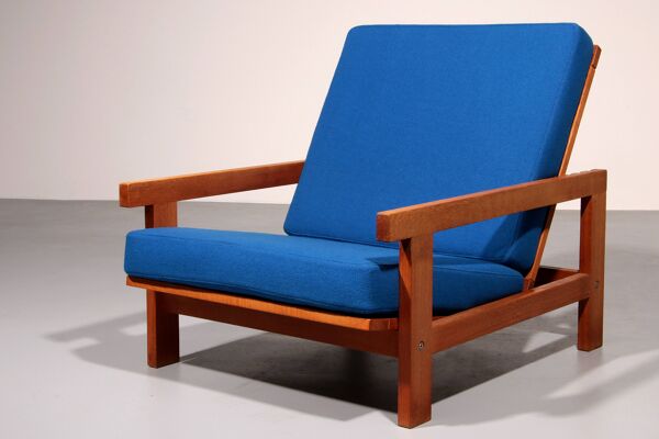 Fauteuil relax Getama en chêne avec dossier réglable, Hans J. Wegner GE421