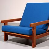 Fauteuil relax Getama en chêne avec dossier réglable, Hans J. Wegner GE421